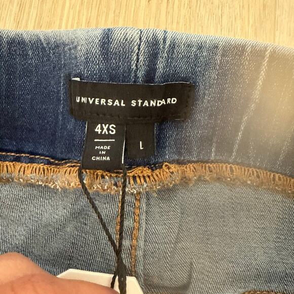 NWT Universal Standard Wide Leg Pull On Jeans Blue Denim Stretchy Pants Size 00 - Picture 5 of 7